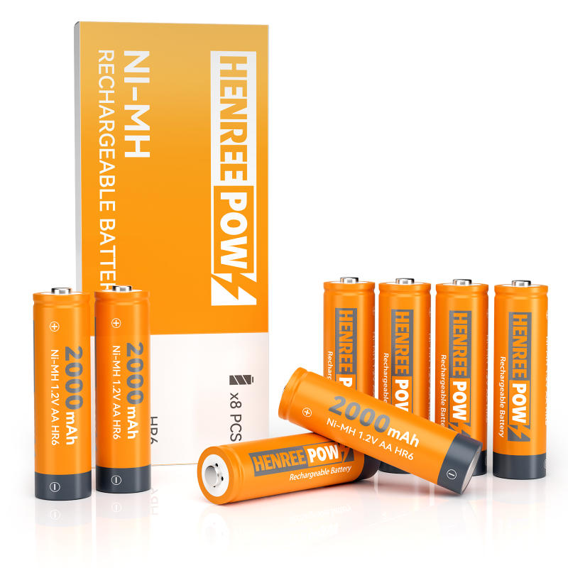 Henreepow AA 2000Mah 1.2V Ard-Acmhainn Ni-MH Battery In-In-In-athluchtaithe Ni-MH