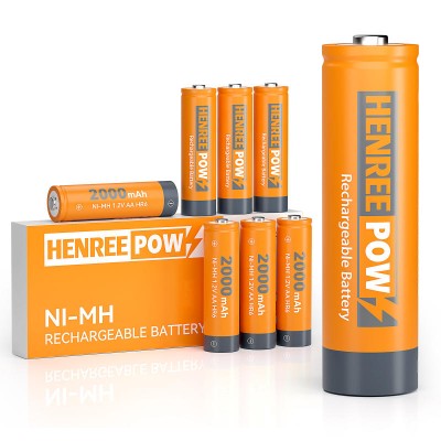 Henreepow AA 2000Mah 1.2V Ard-Acmhainn Ni-MH Battery In-In-In-athluchtaithe Ni-MH