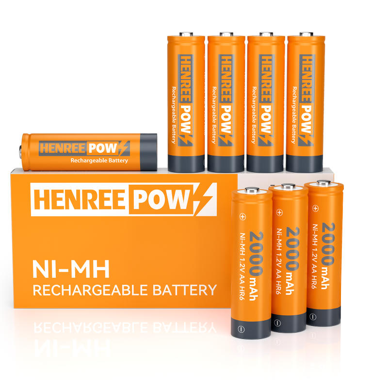 Henreepow AA 2000Mah 1.2V Ard-Acmhainn Ni-MH Battery In-In-In-athluchtaithe Ni-MH