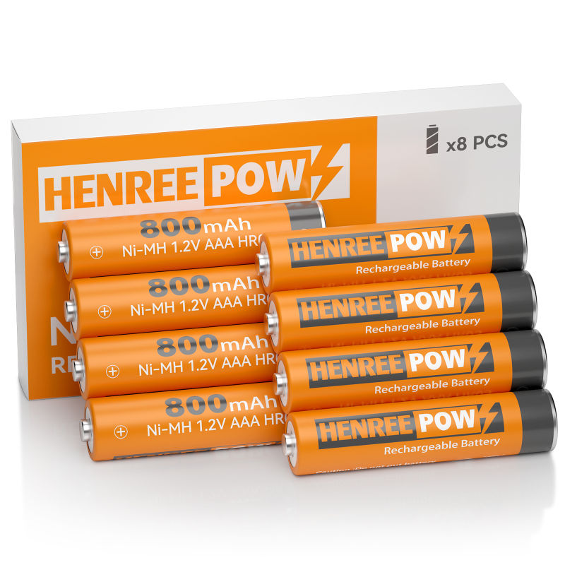 Henreepow AAA 800Mah 1.2V Ard-Acmhainn Ni-MH Battery In-athluchtaithe